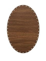 Rattan Örgü Plakası Rattan Tabanı 30x20 cm Elips Oval 3mm Çift Yüz Boyalı Ceviz