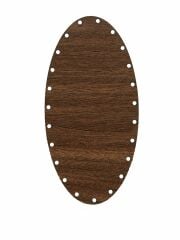 Rattan Örgü Plakası Rattan Tabanı 20x10 cm Elips Oval 3mm Çift Yüz Boyalı Ceviz