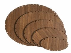 Rattan Örgü Plakası Rattan Tabanı 20x10 cm Elips Oval 3mm Çift Yüz Boyalı Ceviz