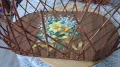 Rattan Örgü Plakası Rattan Tabanı 20x10 cm Elips Oval 3mm Çift Yüz Boyalı Ceviz