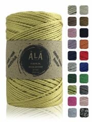 Pamuk Makrome İpi 2mm Cotton Zincir Makrome Çanta İpi Supla İpi Koton İp 250 Gram Hardal