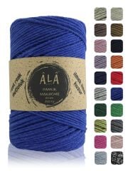 Pamuk Makrome İpi 2mm Cotton Zincir Makrome Çanta İpi Supla İpi Koton İp 250 Gram Mavi
