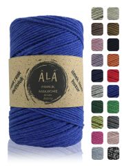 Pamuk Makrome İpi 2mm Cotton Zincir Makrome Çanta İpi Supla İpi Koton İp 250 Gram Mavi