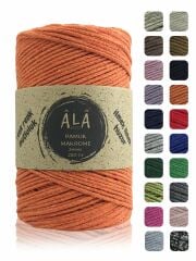 Pamuk Makrome İpi 2mm Cotton Zincir Makrome Çanta İpi Supla İpi Koton İp 250 Gram Turuncu