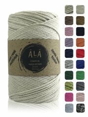 Pamuk Makrome İpi 2mm Cotton Zincir Makrome Çanta İpi Supla İpi Koton İp 250 Gram Ekru