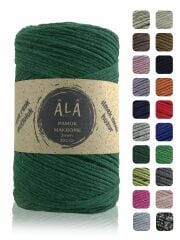 Pamuk Makrome İpi 2mm Cotton Zincir Makrome Çanta İpi Supla İpi Koton İp 250 Gram Koyu Yeşil