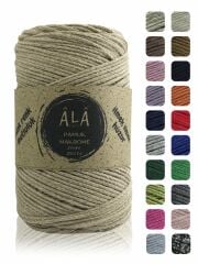 Pamuk Makrome İpi 2mm Cotton Zincir Makrome Çanta İpi Supla İpi Koton İp 250 Gram Koyu Bej