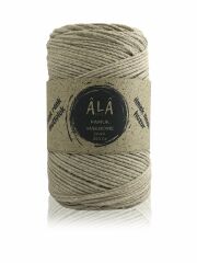 Pamuk Makrome İpi 2mm Cotton Zincir Makrome Çanta İpi Supla İpi Koton İp 250 Gram Koyu Bej