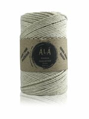 Pamuk Makrome İpi 2mm Cotton Zincir Makrome Çanta İpi Supla İpi Koton İp 250 Gram Ekru Simli (Gold)
