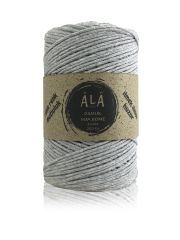 Pamuk Makrome İpi 2mm Cotton Zincir Makrome Çanta İpi Supla İpi Koton İp 250 Gram Melanj Gri