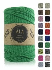 Koton Pamuk Makrome İpi 2mm Cotton Zincir Makrome Çanta İpi Supla İpi Koton İp 250 Gram Benetton Yeşil Renk Tek Ebat Beden