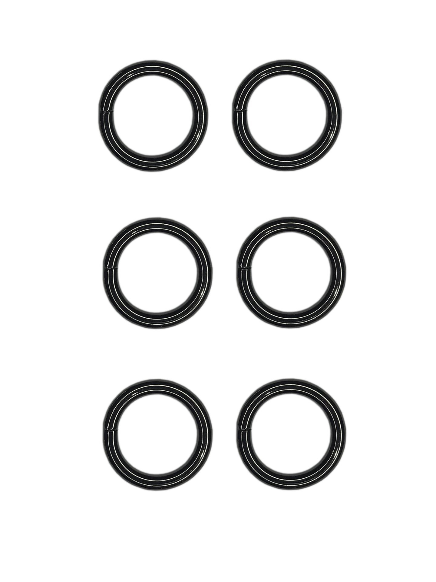 Halka 2cm (yaysız) Çanta Aksesuarı 6 Adet Siyah Renk