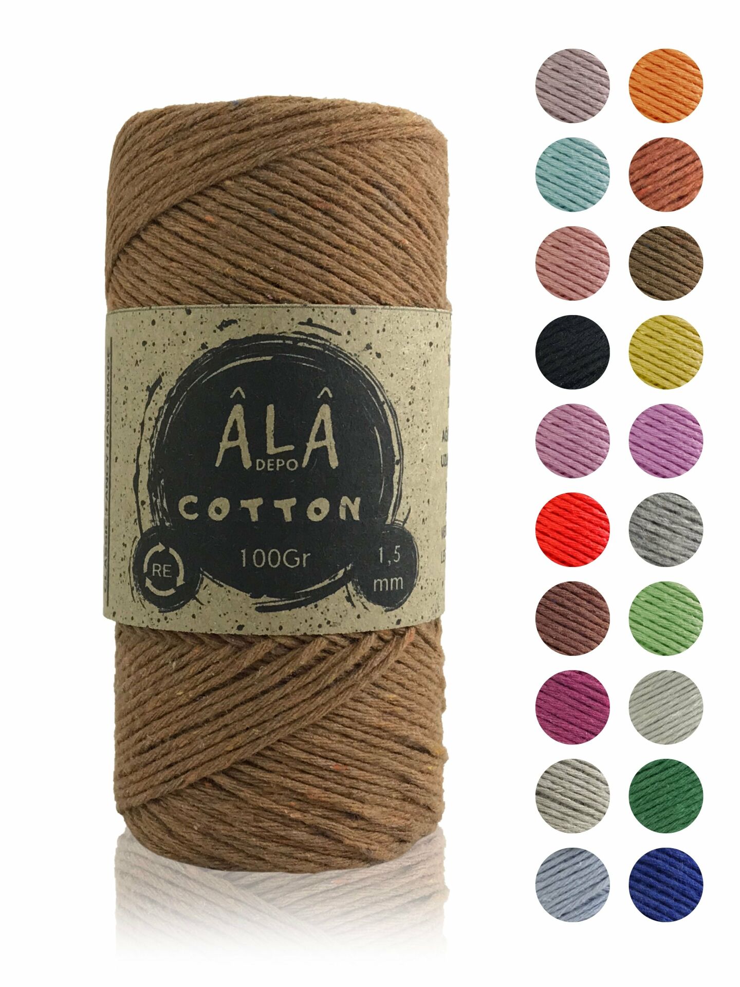 Cotton Panç Amigurumi İpi Koton Punch İpi 1,5mm - 100 Gram Taba
