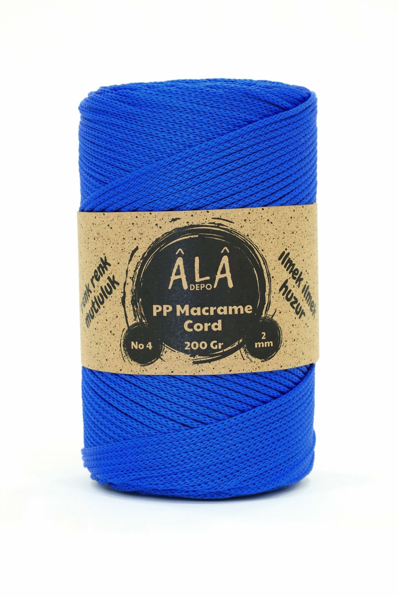 2 mm - 200 gr Polyester (PP) Makrome İpi 230 Mt Mavi