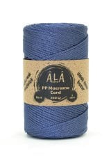 2 mm - 200 gr Polyester (PP) Makrome İpi 230 Mt Kot Mavi