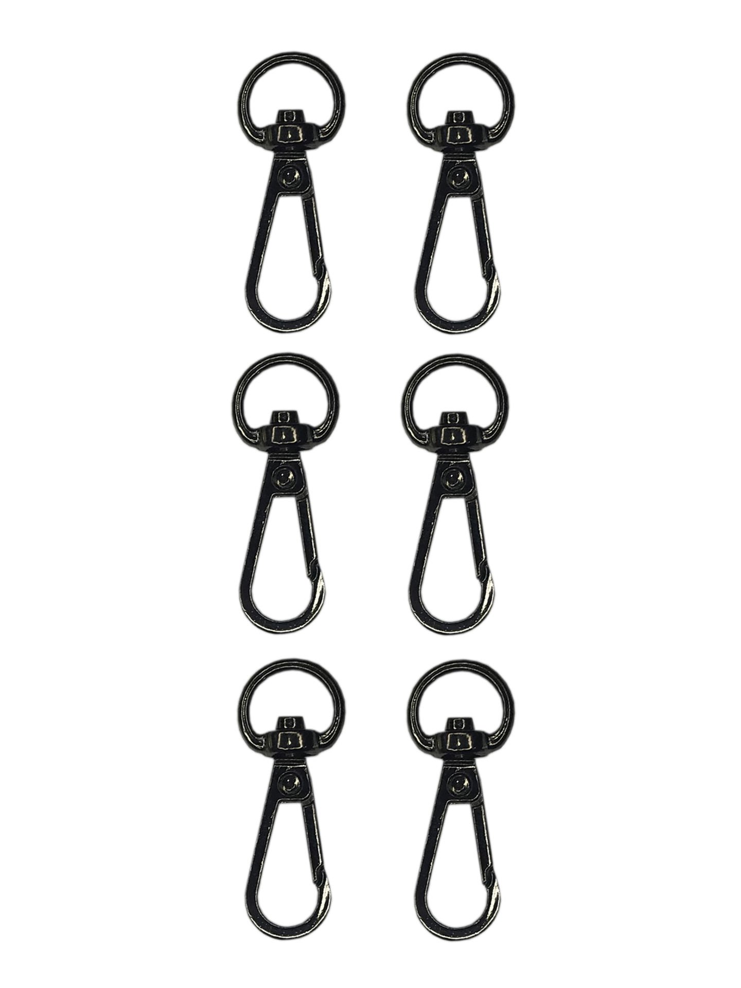 Kanca 1 cm Çanta Aksesuarı (6 Adet) Siyah