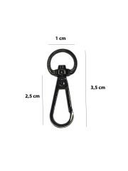Kanca 1 cm Çanta Aksesuarı (6 Adet) Siyah