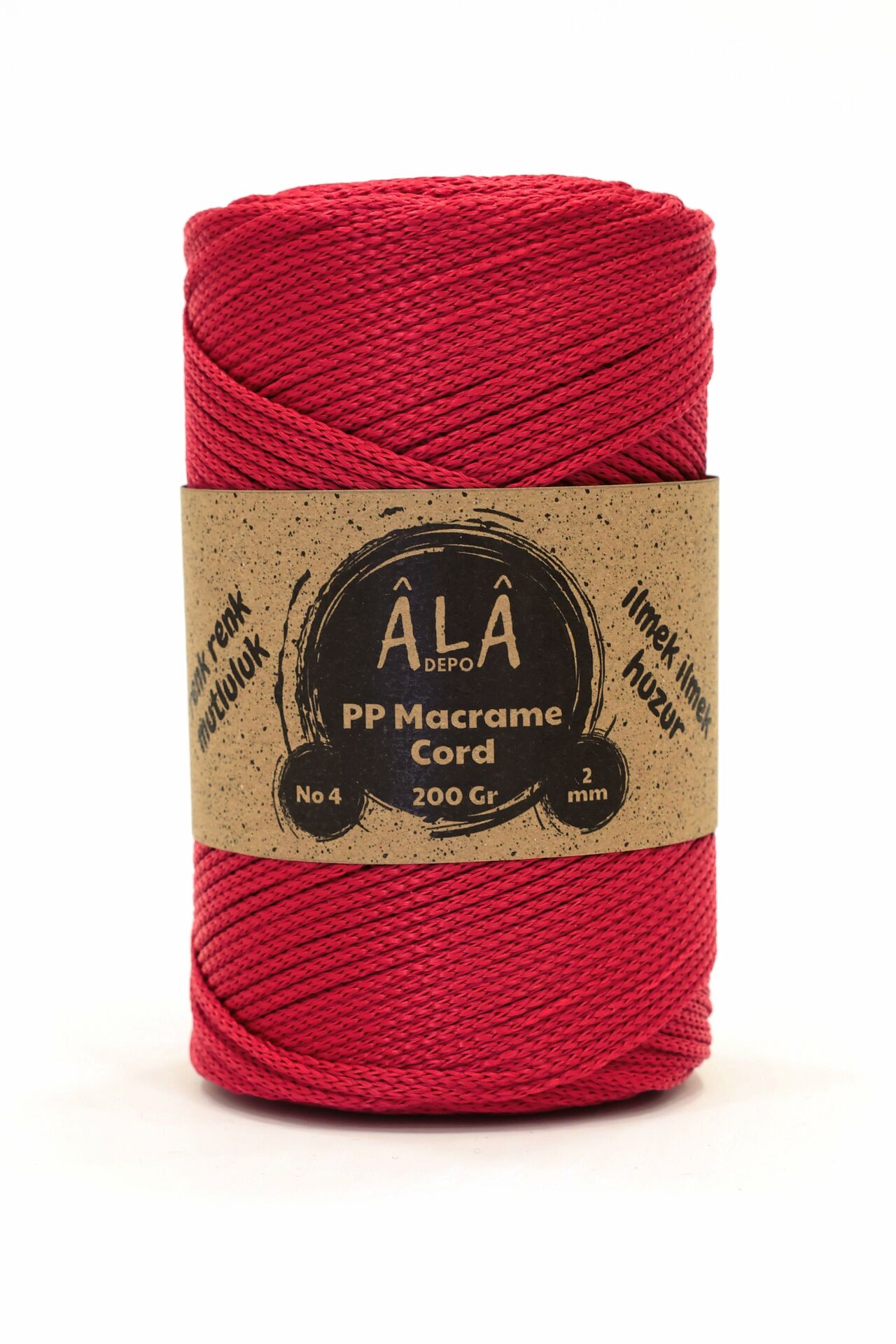 2 mm - 200 gr Polyester (PP) Makrome İpi 230 Mt Fuşya