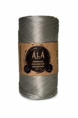 Premium Polyester Makrome İp (Süper Parlak) 2mm - 200 Gram Gümüş