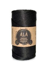 Premium Polyester Makrome İp (Süper Parlak) 2mm - 200 Gram Siyah