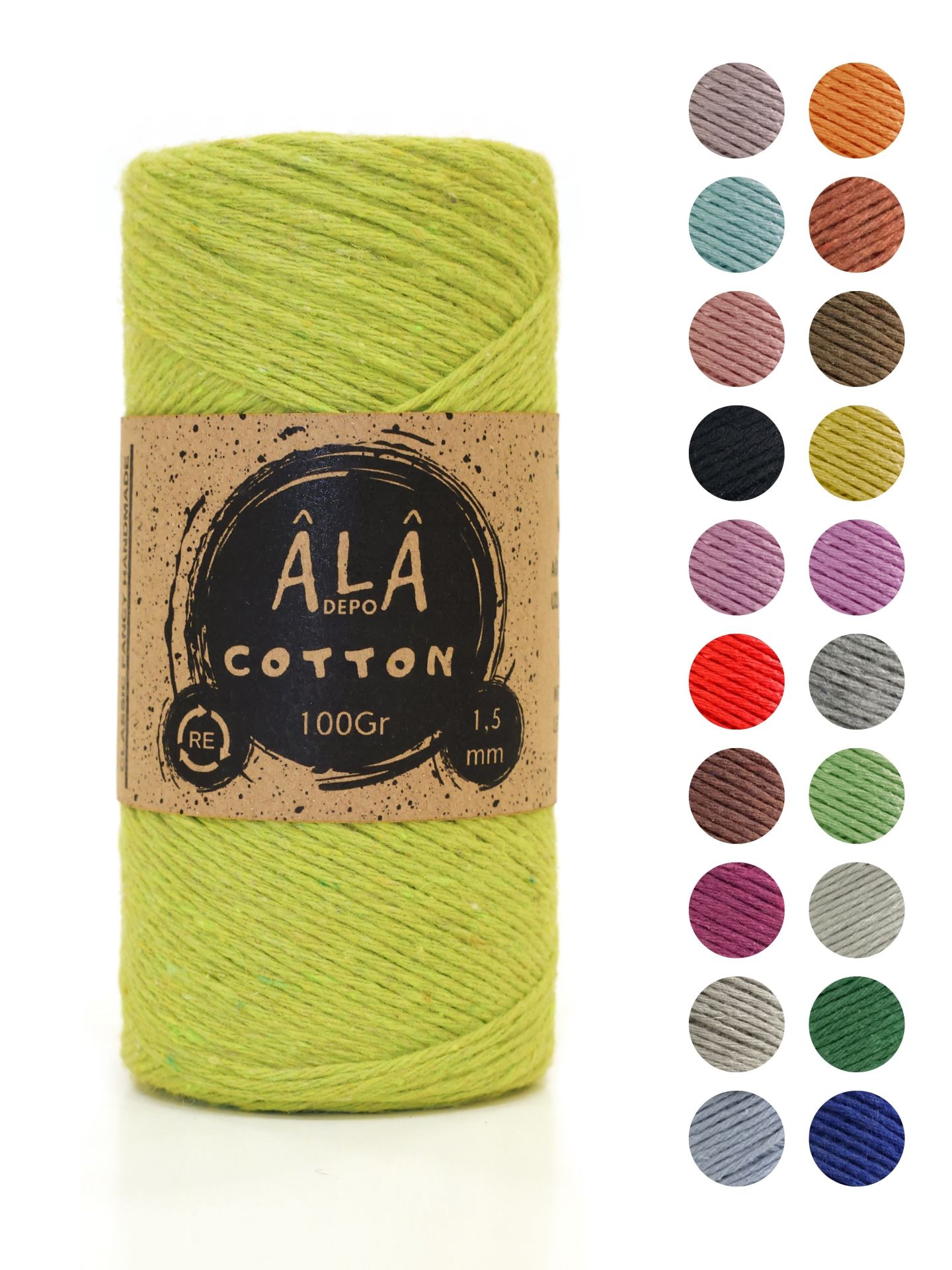 Cotton Panç Amigurumi İpi Koton Punch İpi 1,5mm - 100 Gram Fıstık