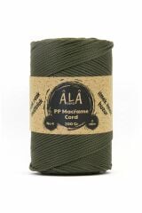 2 mm - 200 gr Polyester (PP) Makrome İpi 230 Mt Koyu Haki