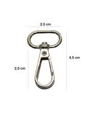 Kanca 2 cm Çanta Aksesuarı (6 Adet) Gümüş