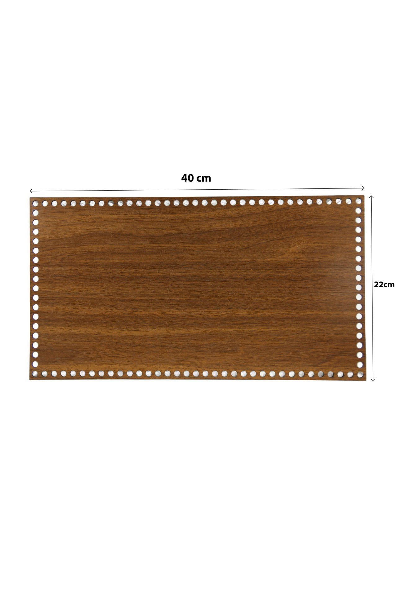 Ahşap Sepet Tepsi Tabanı 40x22 cm Ceviz Çift Yüz 3mm MDF