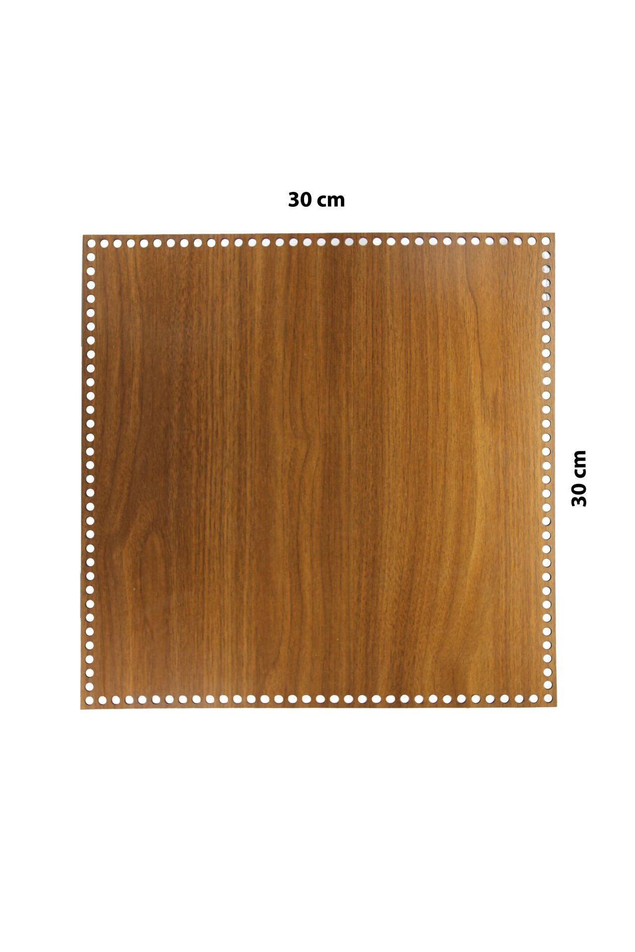 Ahşap Sepet Tepsi Tabanı Kare 30x30 cm Ceviz Çift Yüz 3mm MDF