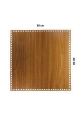 Ahşap Sepet Tepsi Tabanı Kare 30x30 cm Ceviz Çift Yüz 3mm MDF