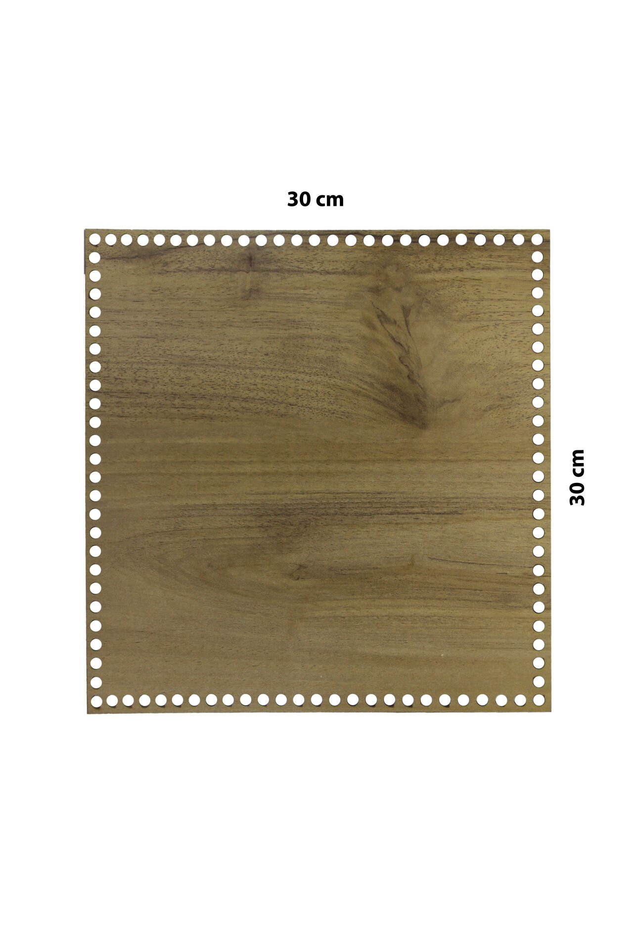 Ahşap Sepet Tepsi Tabanı Kare 30x30 cm Açık Meşe Çift Yüz 3mm MDF