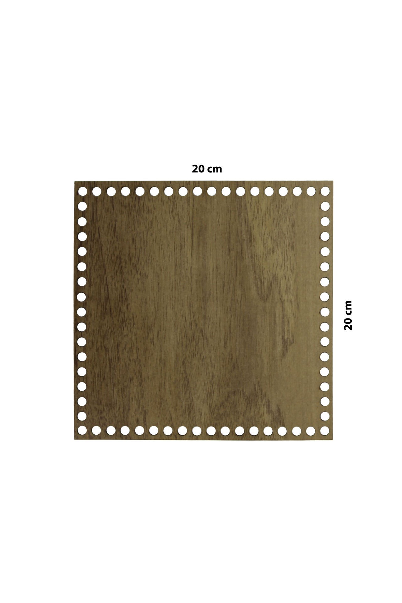 Ahşap Sepet Tepsi Tabanı Kare 20x20 cm Açık Meşe Çift Yüz 3mm MDF
