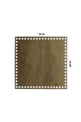 Ahşap Sepet Tepsi Tabanı Kare 20x20 cm Açık Meşe Çift Yüz 3mm MDF