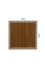 Ahşap Sepet Tepsi Tabanı Kare 20x20 cm Ceviz Çift Yüz 3mm MDF