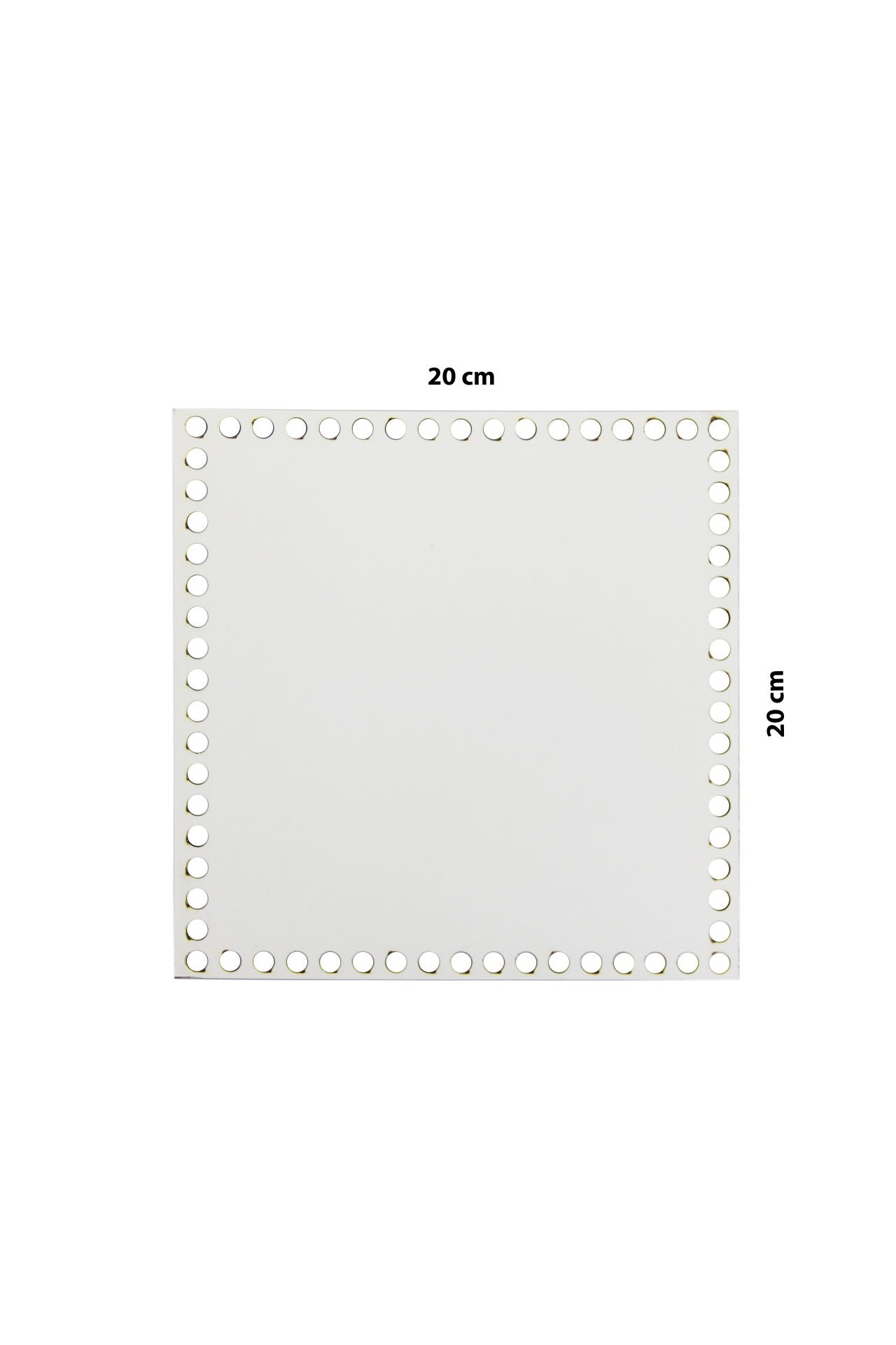 Ahşap Sepet Tepsi Tabanı Kare 20x20 cm Beyaz Çift Yüz 3mm MDF