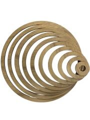 Ahşap Makrome Halkası Duvar Kapı Süsü Kasnağı Meşe 10'lu