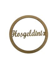 Ahşap Hoşgeldiniz  Makrome Kasnak Kapı Süsü Açık Meşe