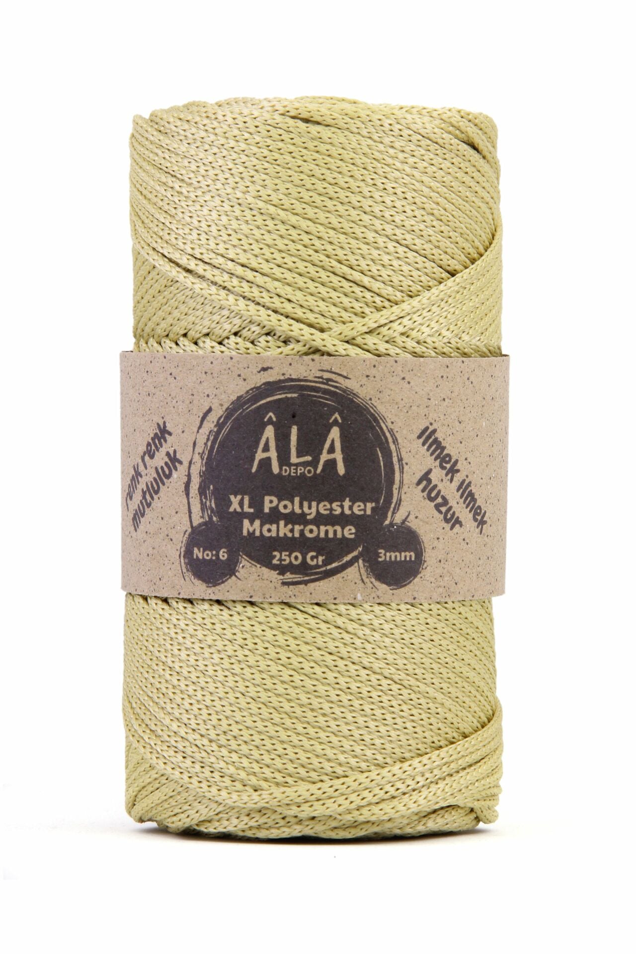 XL Polyester Makrome  No:6 - 3mm (Kalın) Çanta İpi Safran