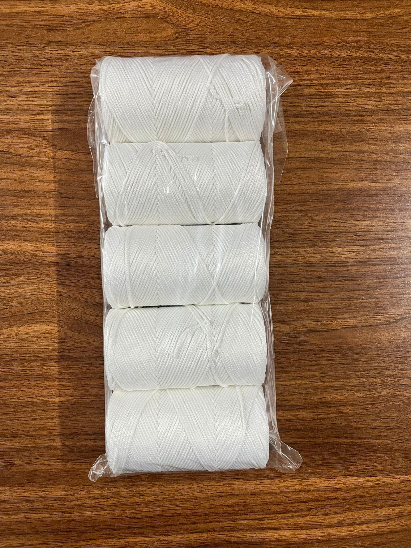 Polyester Soft Makrome İpi 2mm Beyaz - 5x200 Gram (Toplam 1Kg)