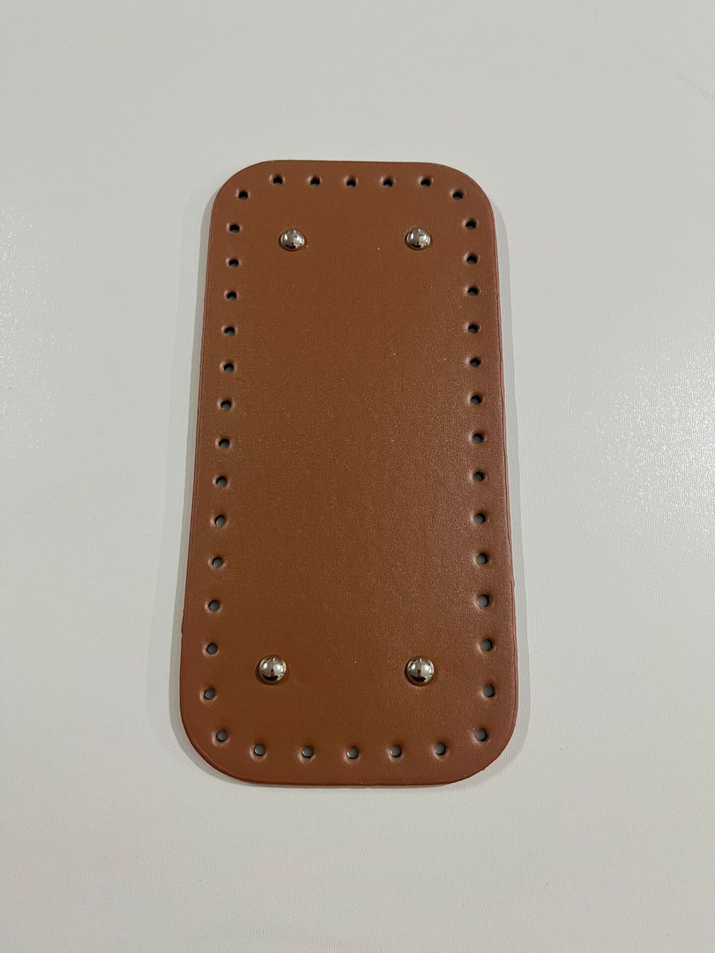 Rivetli Deri Çanta Tabanı 12x25cm Taba