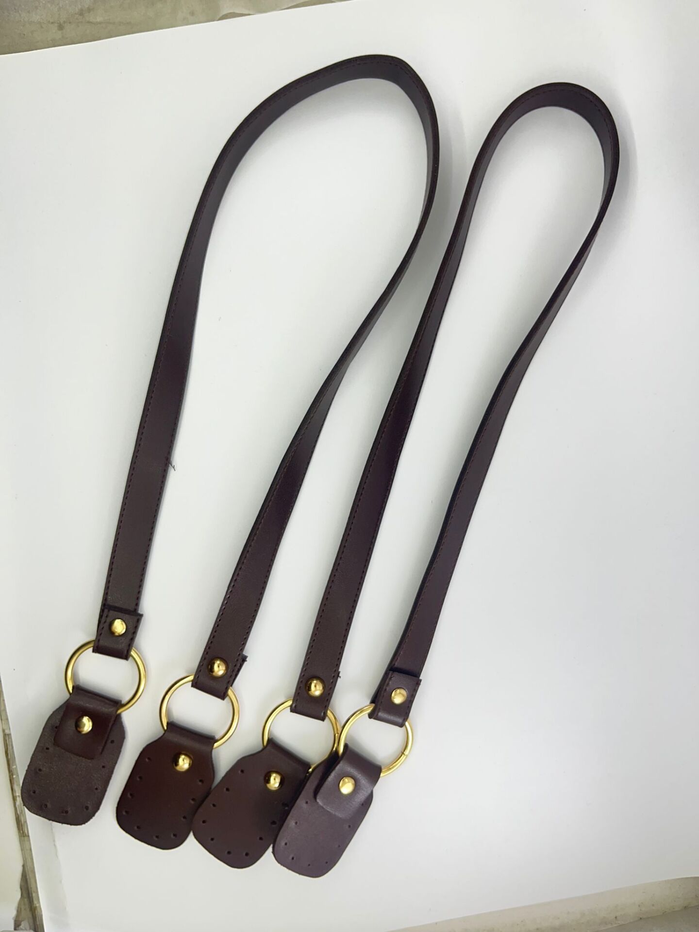 Dikişli Model Çanta Askısı Koyu Kahve (Çift Olarak)