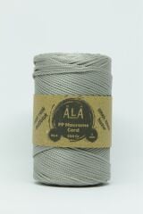2 mm - 200 gr Polyester (PP) Makrome İpi 230 Mt Gümüş Gri