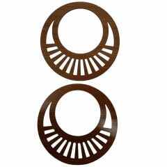 Ahşap Çanta Sapı Mdf Kulp Ceviz Zebra Desen  (1 Çift)