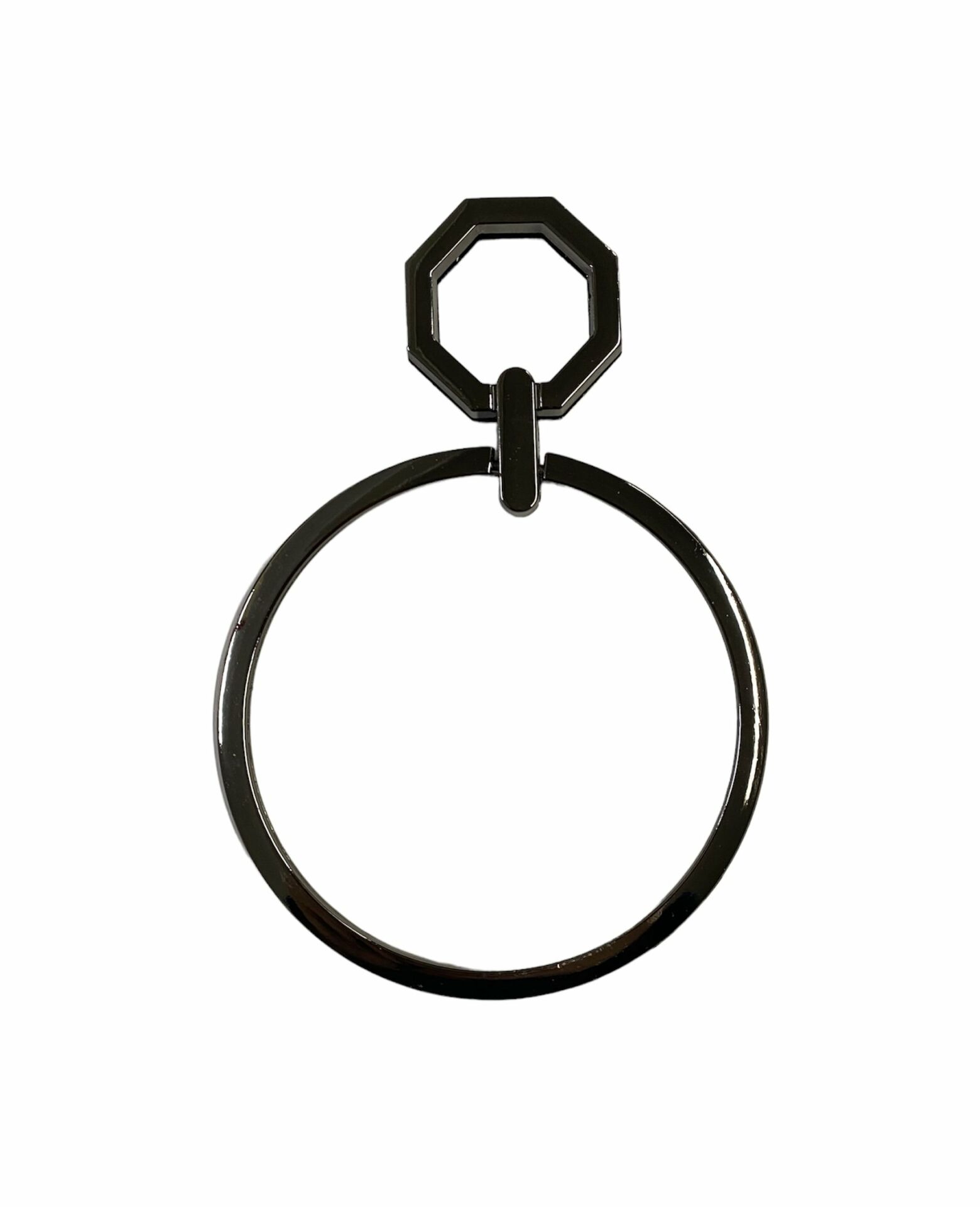 Altıgen Metal Çanta Sapı Çanta Aksesuarı Siyah