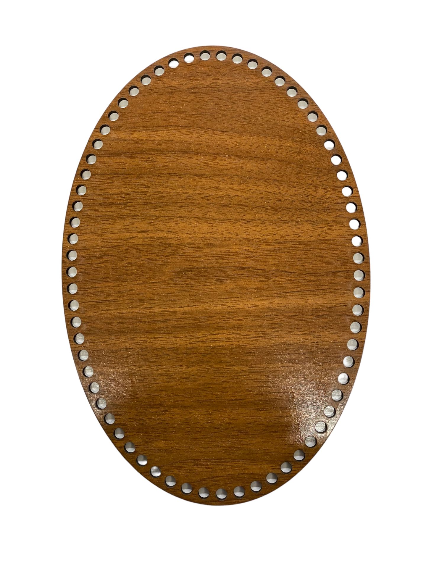 Ahşap Oval Elips Sepet Tepsi Tabanı 30x20 cm Ceviz Çift Yüz 3 mm MDF