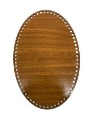 Ahşap Oval Elips Sepet Tepsi Tabanı 30x20 cm Ceviz Çift Yüz 3 mm MDF