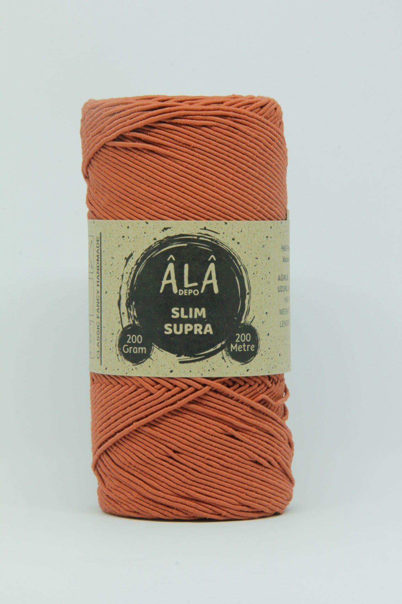 Slim Supra İp 200 Gram Mumlu İp Supla Çanta Runner İpi Kiremit