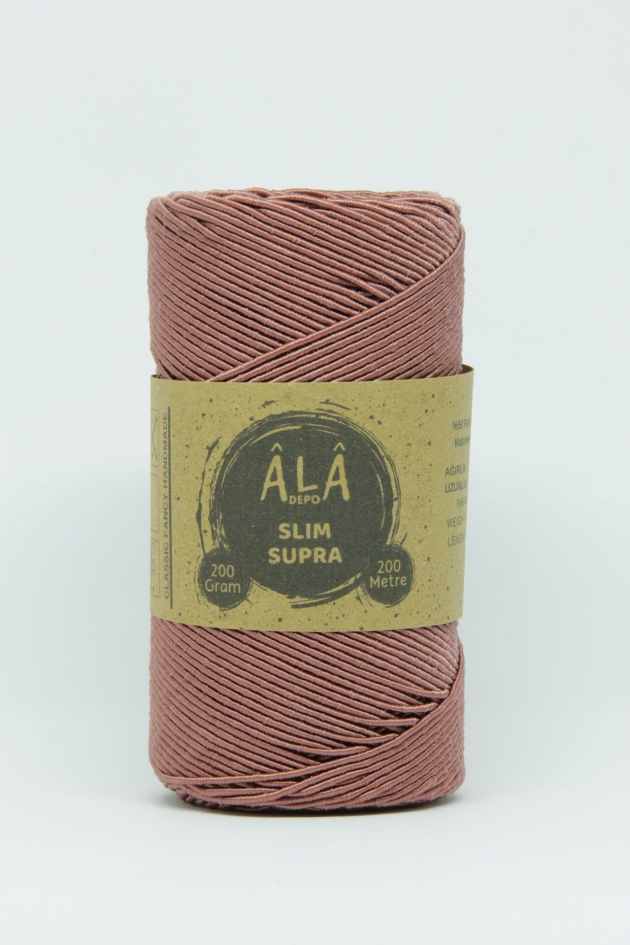 Slim Supra İp 200 Gram Mumlu İp Supla Çanta Runner İpi Gül Kurusu