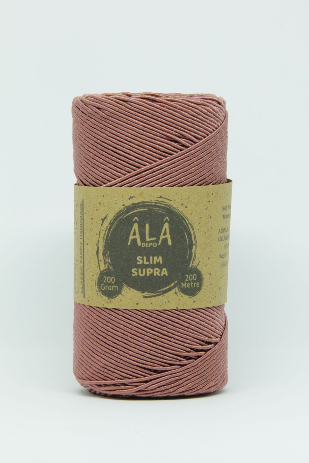 Slim Supra İp 200 Gram Mumlu İp Supla Çanta Runner İpi Gül Kurusu