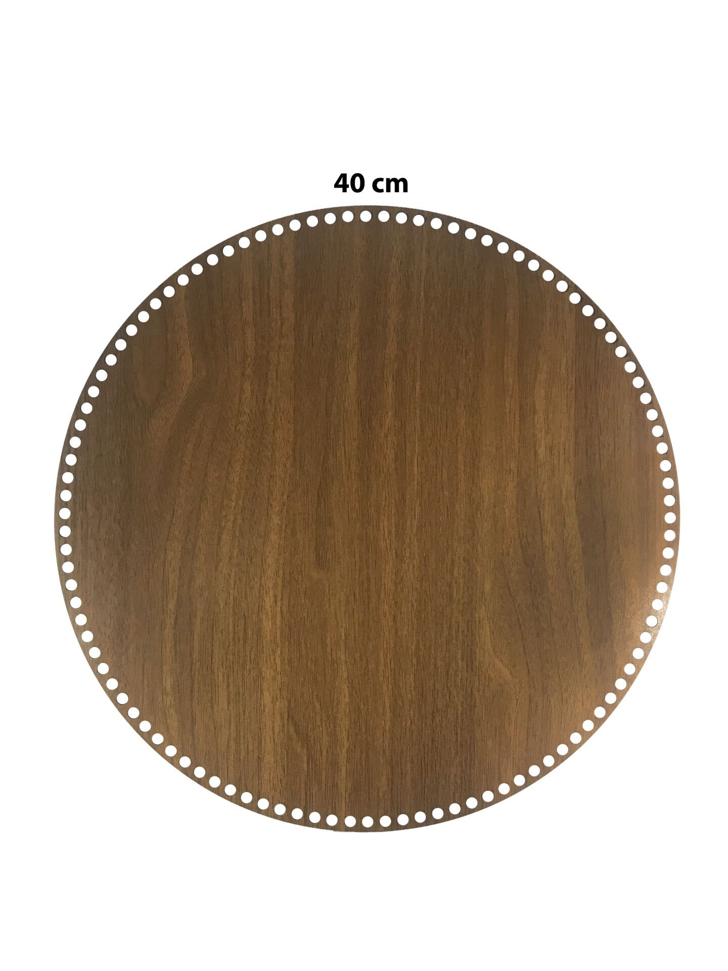 Ahşap Sepet Tepsi Tabanı 40cm Ceviz Çift Yüz 3mm MDF